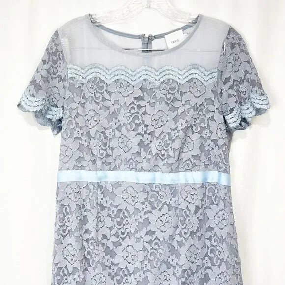 ASOS Maternity Exclusive Lace Bodycon Dress With Ribbon Detail Blue size 8 - Picture 5 of 10